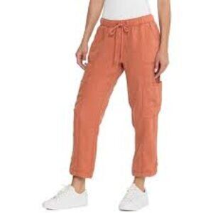 NWT C&C California Vibrant Orange Linen Blend Trousers Medium
